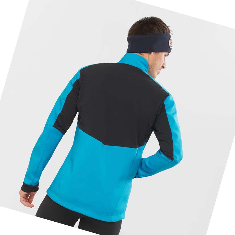 Salomon AGILE SOFTSHELL Erkek Ceket Mavi | TR 3258FDN